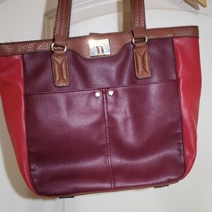 Elegant Burgundy and Brown Women's Tote